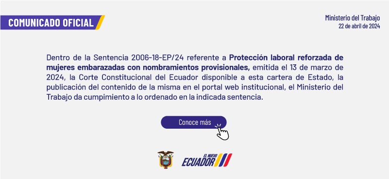 Sentencia 2006-18-EP/24 Protección laboral reforzada de mujeres embarazadas con nombramientos provisionales